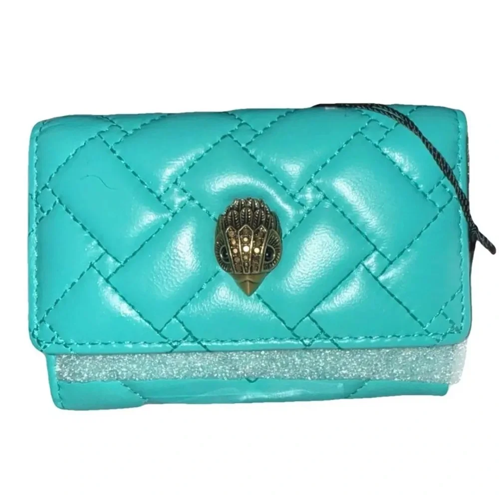 Kurt Geiger London Turquoise Trifold Card Holder - Picture 2 of 11
